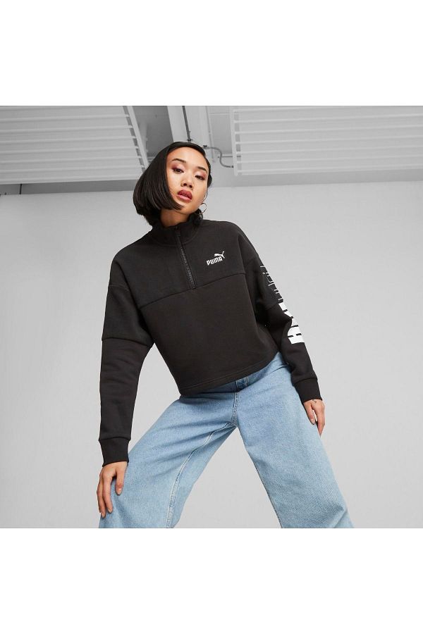 Puma Power Colorblock High Neck Women s Black Sweatshirt Trendyol