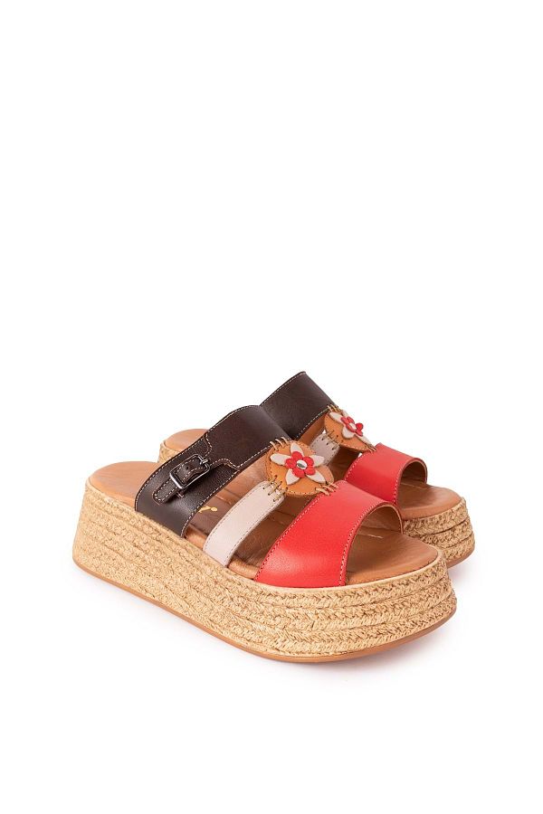 Gondol-Genuine Leather Women's Platform Heeled Slippers - mlk.5254 1