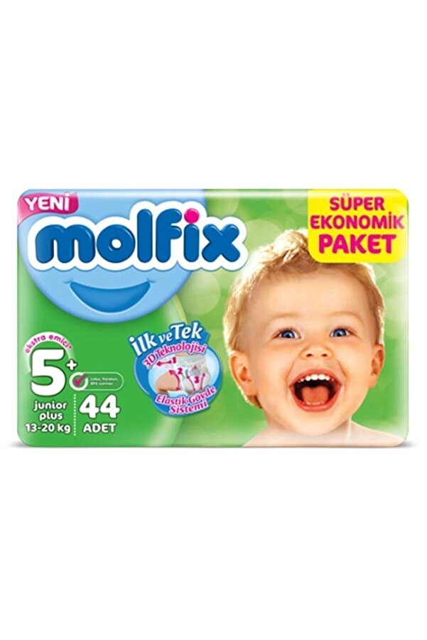 Molfix Bebek Bezi 5 Beden Junior Plus Dev Ekonomik Paket 44 Adet
