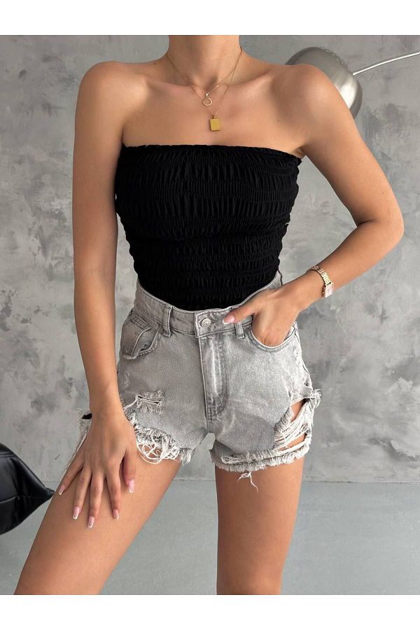 Strapless elastic top sale