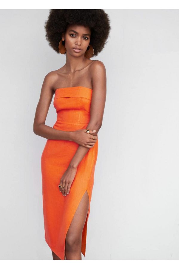 Mango linen dress 2025