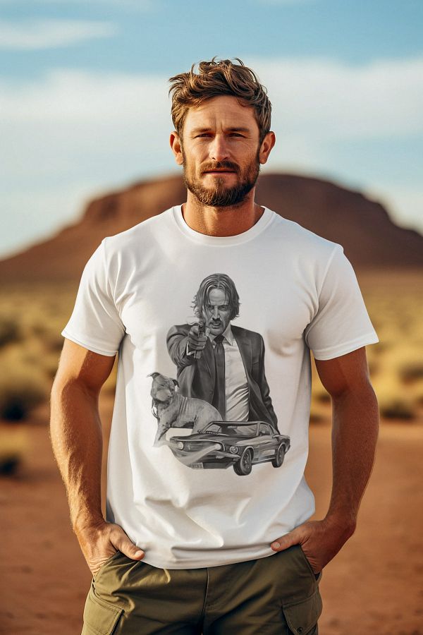 Biy Store John Wick Unisex White T Shirt Action Movie Printed Men s and Women s T Shirt Trendyol