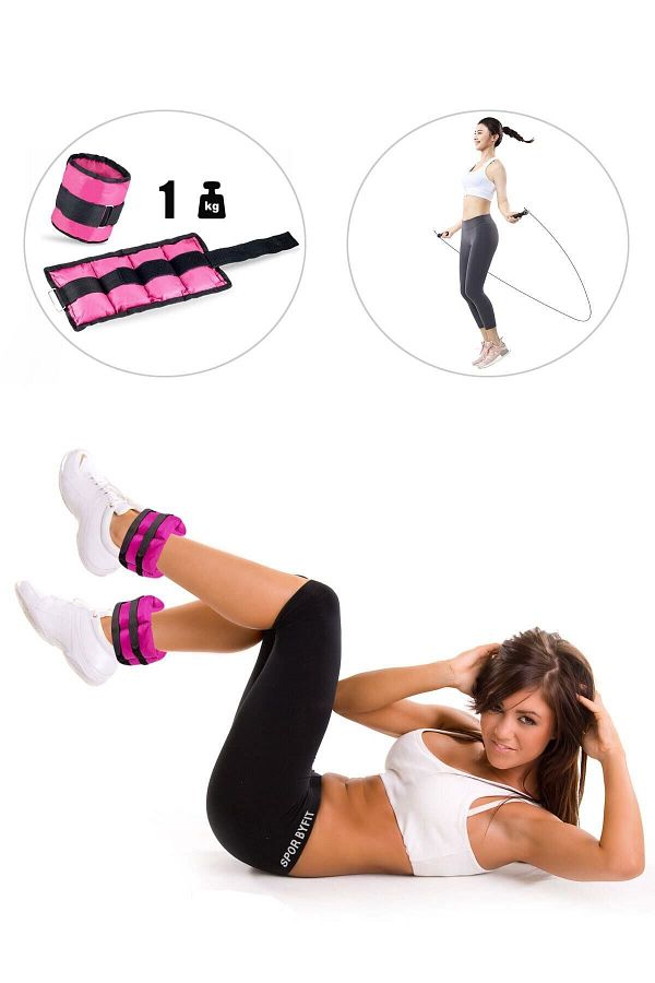 Spor Byfit 1 Kg X 2 Pieces Pink Hand or Ankle Weight Jump Rope Trendyol