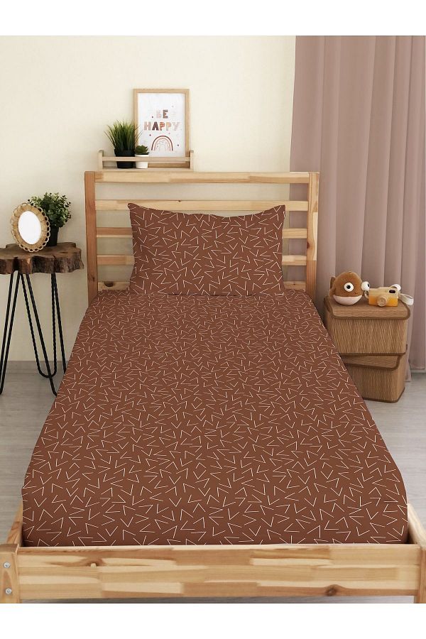 Evmila-Modern Patterned Printed Single Elastic Sheet Set 1