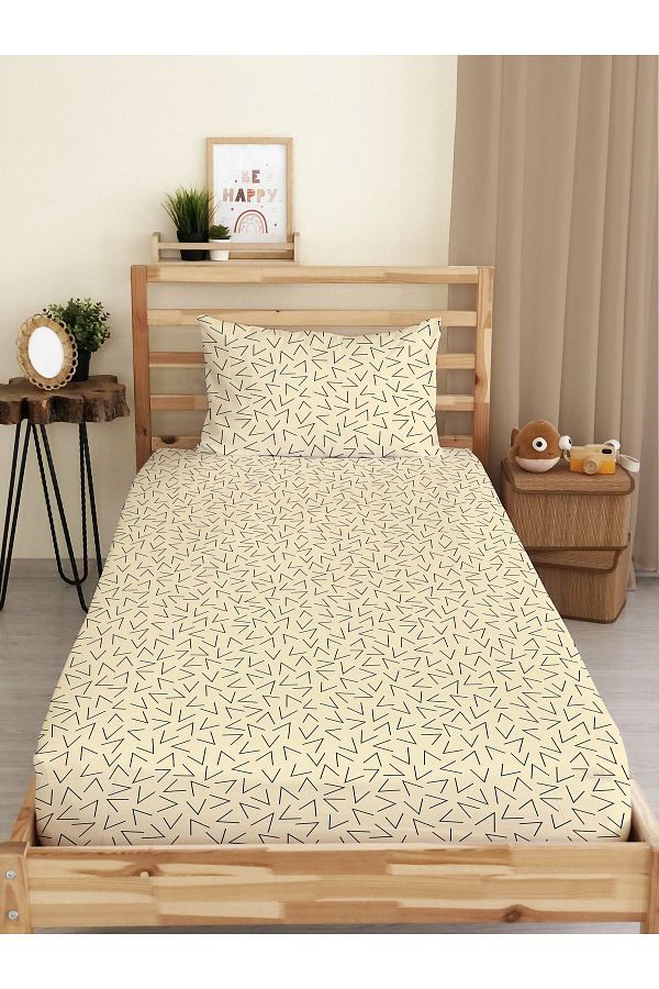 Evmila-Modern Patterned Printed Single Elastic Sheet Set 1