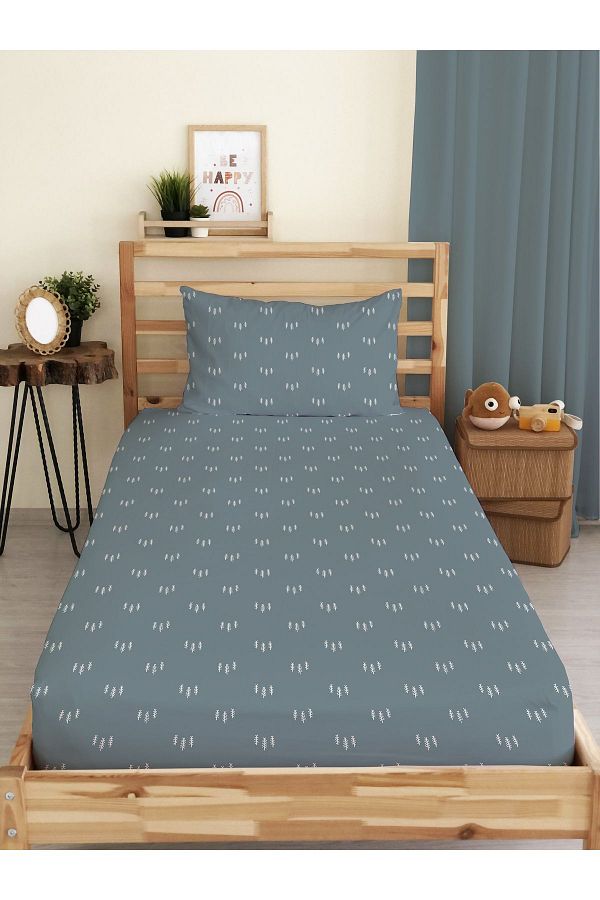 Evmila-Modern Patterned Printed Single Elastic Sheet Set 1