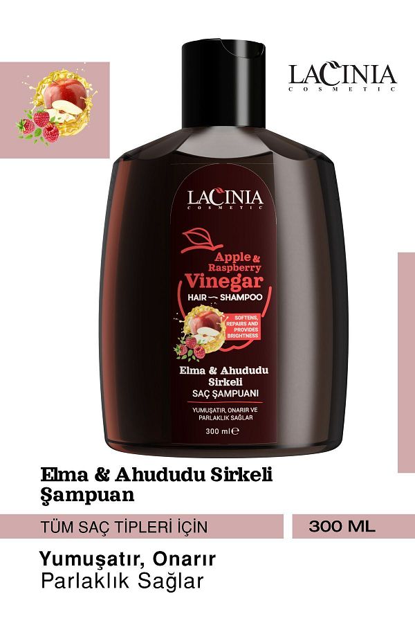 Lacinia-شامبو خل التفاح والتوت 300 مل - مضاد لتساقط الشعر ومغذي للشعر 1