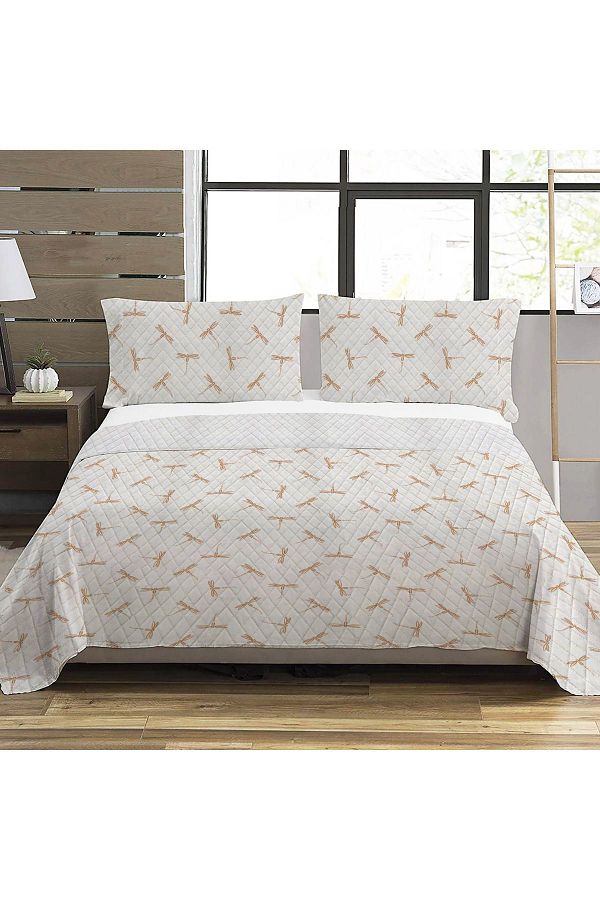 Evmila-Modern Pattern Double Printed Pique (200x220 Cm) White 1