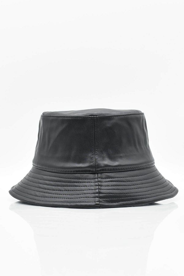 Kulah Women s Faux Leather Winter Bucket Fisherman Hat black Trendyol