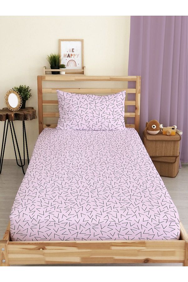 Evmila-Modern Patterned Printed Single Elastic Sheet Set 1