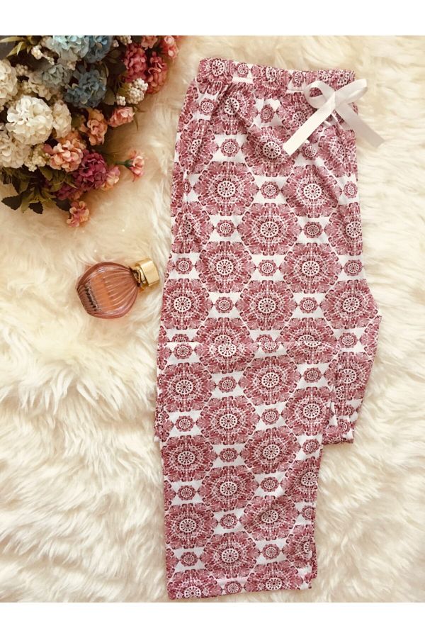 Altınay-Pantaloni de pijama de vară din bumbac fără buzunar pentru femei B15 1