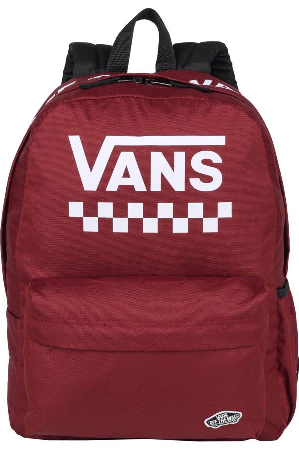 Vans sporty realm red & checkerboard backpack outlet