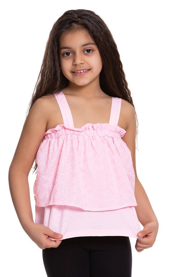 Pop Fashion-Floral Patterned Girl's Blouse with Shoulder Strap 1
