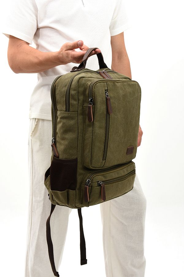 Canvas backpack with laptop compartment cheap