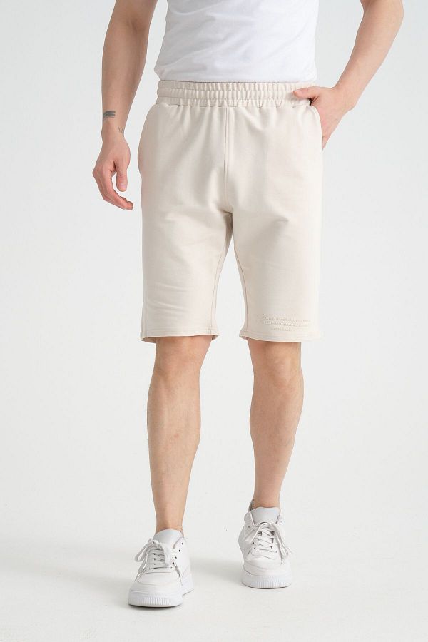 Shooter-Stone Color Men's Shorts - Regular Fit and Print Detail 1