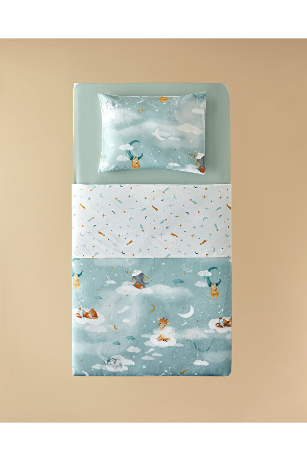 English Home Funny Animals Pamuklu Bebe Nevresim Takımı Yeşil