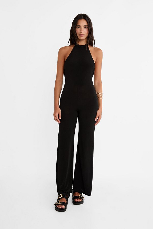 Stradivarius Open Back Halter Neck Jumpsuit - Trendyol Stradivarius Open Back Halter Neck Jumpsuit - Trendyol