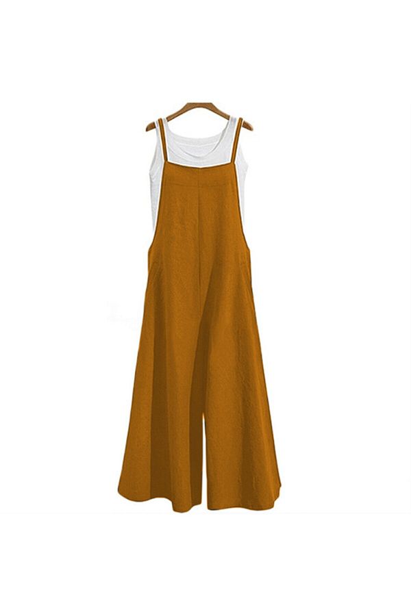 Toridas Barbora Women s Summer Jumpsuit with Straps Loose Cut 5104 Mustard7 Trendyol