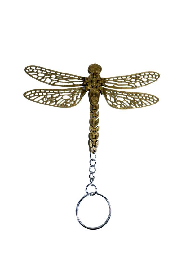 Tesseract-Gold Color Animated Dragonfly Keychain 1
