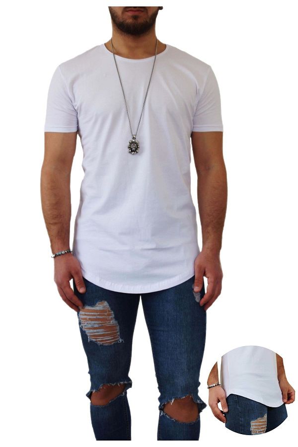 Long cut t shirts deals
