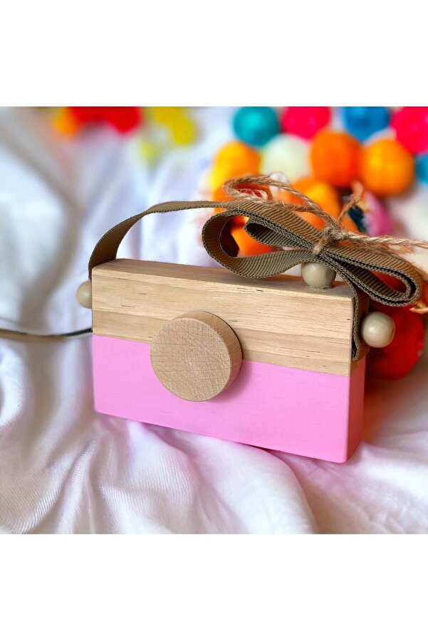 ENCİVA Ahşap Waldorf Fotoğraf Makinesi, Eğitici Bebek Kamera Oyuncağı ,Bebek Odası Dekoru Hediyelik