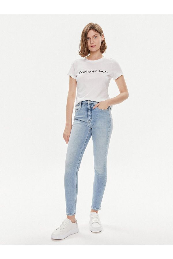 Calvin Klein Women s Regular Waisted Slim Fit Straight Leg Blue Jeans J20J223312 1AA Trendyol