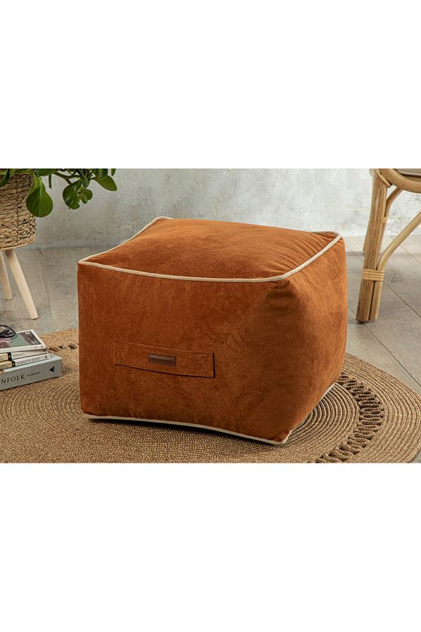 English Home-Pouf Hocker | Quadratischer Pouf | Hochwertiger Hocker | Pflegeleichter Pouf | Pouf Hocker fürs Wohnen 1