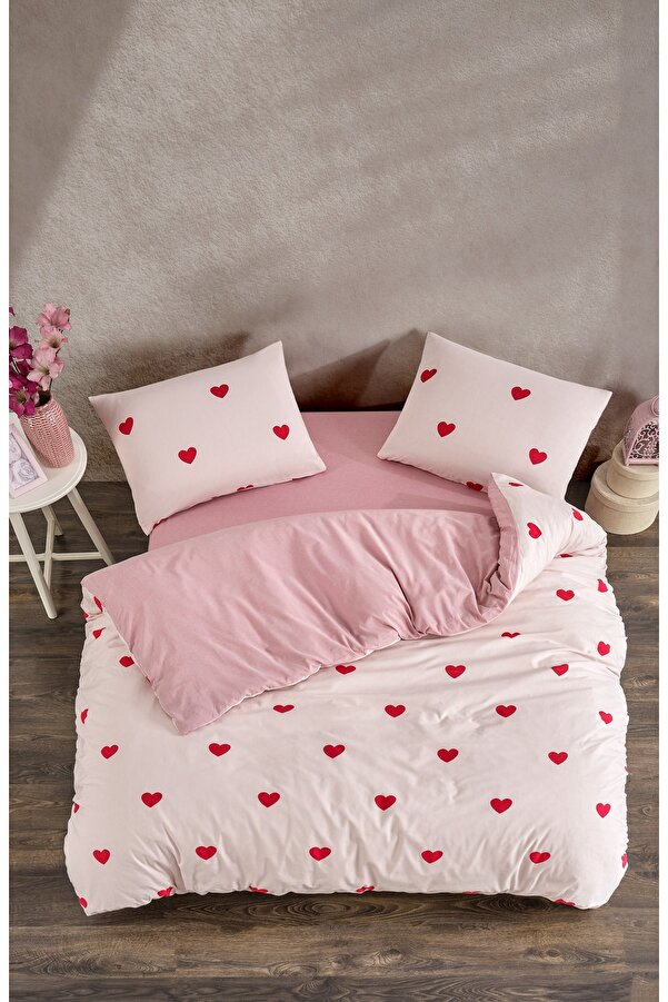 Valezium Helena Çift Kişilik Desenli Nevresim Takımı Lastikli Çarşaflı Ve 2 Yastık Kılıflı