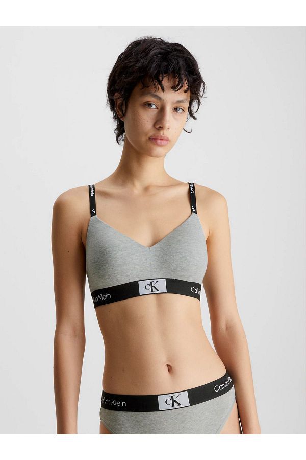 Calvin Klein Women s Brand Logo Strap Sportswear Casual Gray Bustier 000QF7218E P7A Trendyol