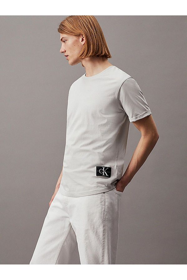 Calvin Klein Men s Cotton Short Sleeve Round Neck Gray T Shirt J30J323482 PC8 Trendyol