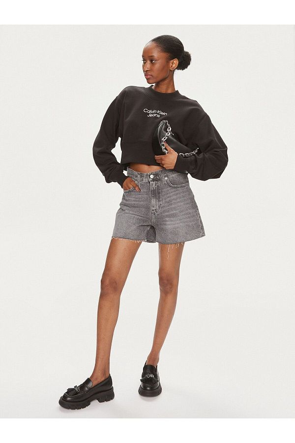Calvin Klein Women s Cotton Lycra 5 Pocket Casual Gray Shorts J20J223508 1BZ Trendyol