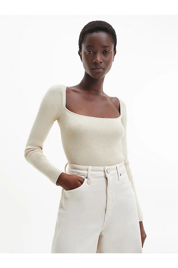 Calvin klein women's white sweater online