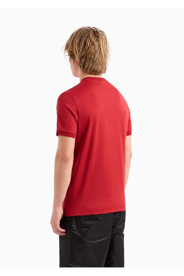 Armani red t shirt new arrivals