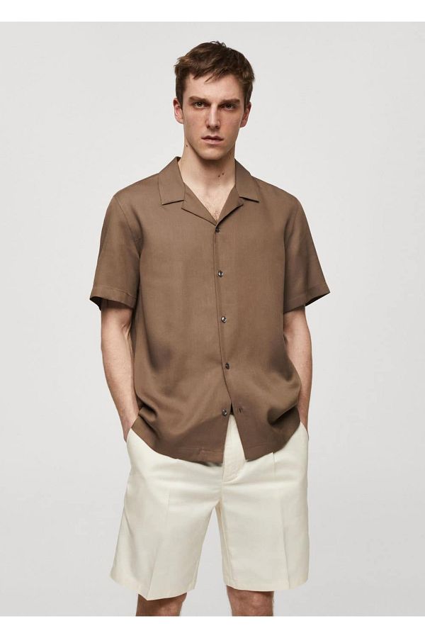 MANGO Man-Regular Fit Bowling Collar Shirt 1