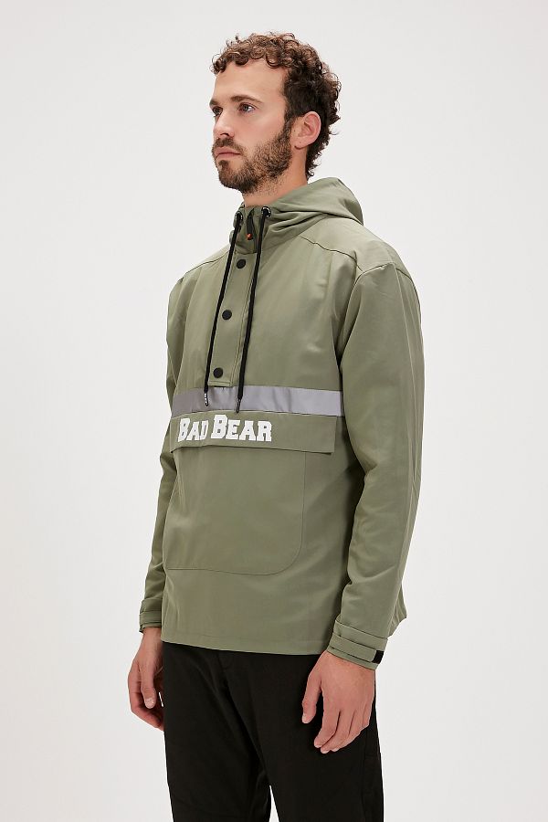 Bad Bear Reflect Windbreaker Thyme Green Kangaroo Pocket Men s Windbreaker Trendyol