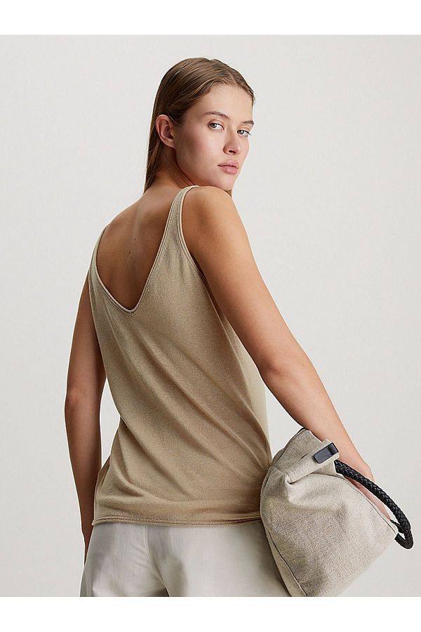 Calvin Klein Gray V Neck Thin Strap Comfortable Cut Women s Sports Undershirt K20K206524 PBS Trendyol