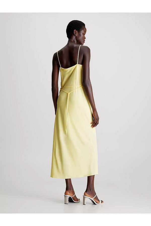 Calvin Klein Women s Logo Comfortable Casual Yellow Dress K20K206776 ZHH Trendyol