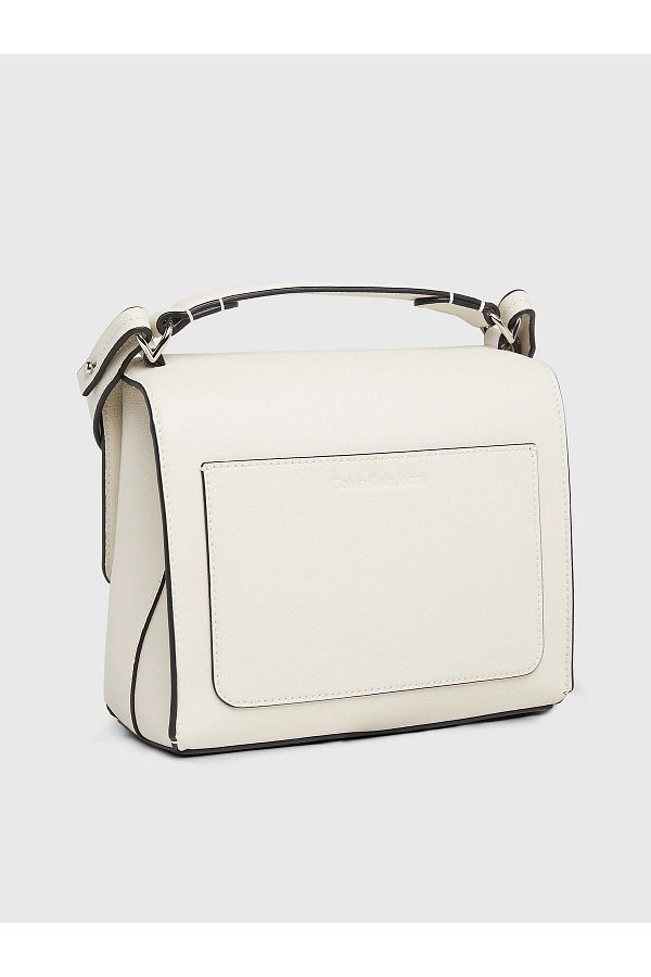 Calvin Klein White Leather Brand Logo Zippered Shoulder Bag with Strap K60K611868 CI2 Trendyol