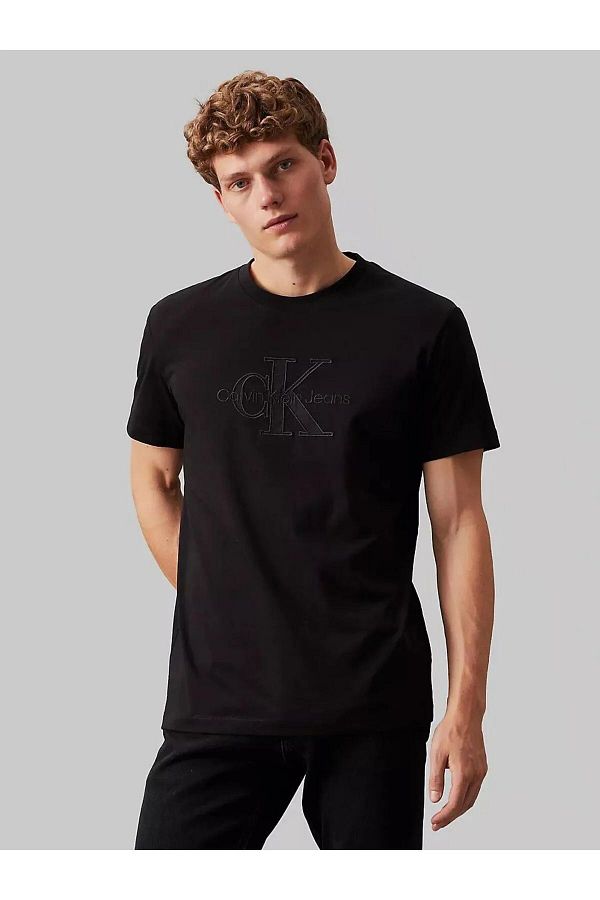 Calvin Klein Big Brand Logo Men s Black T Shirt Short Sleeve Casual J30J325916 BEH Trendyol
