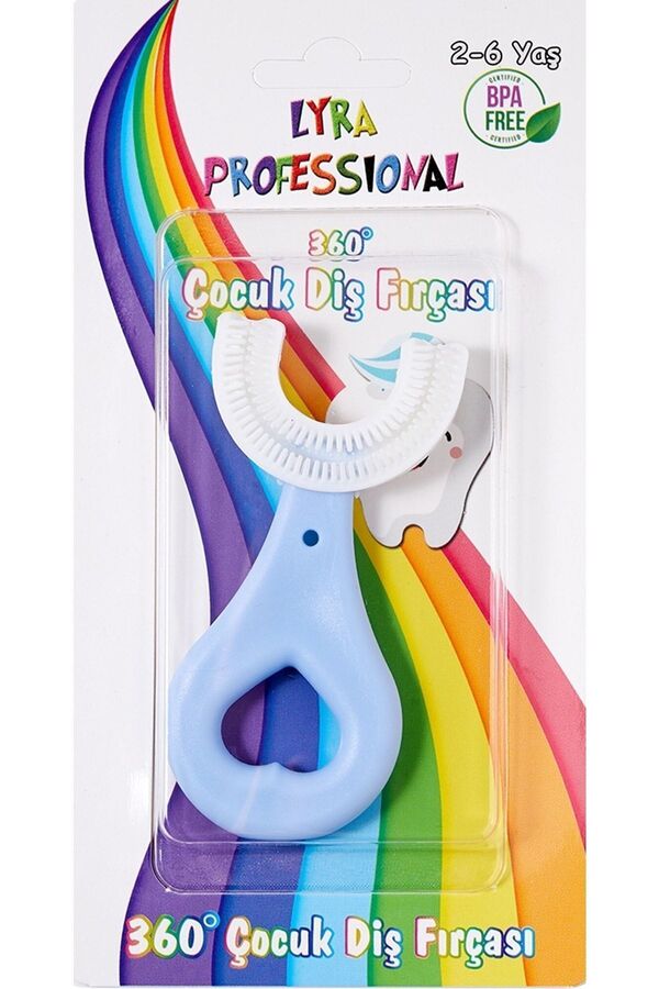 Lyra Professional U Şeklinde Pratik Çocuk Diş Fırçası 2-6 Yaş Mavi