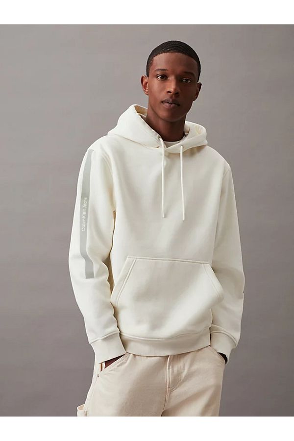 Calvin Klein Men s White Sweatshirt Hooded Long Sleeve Brand Detailed Casual J30J325632 YBI Trendyol
