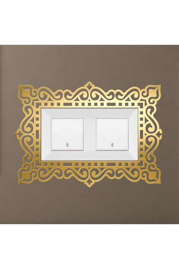Tual Tasarım-Gold Decorative Plexiglass Socket Switch Button Frame 1