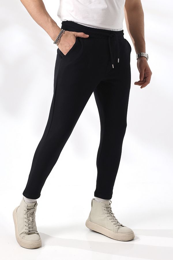 Z G Y M Men s Black Elastic Waist Double Pocket Jogger Pants Trendyol