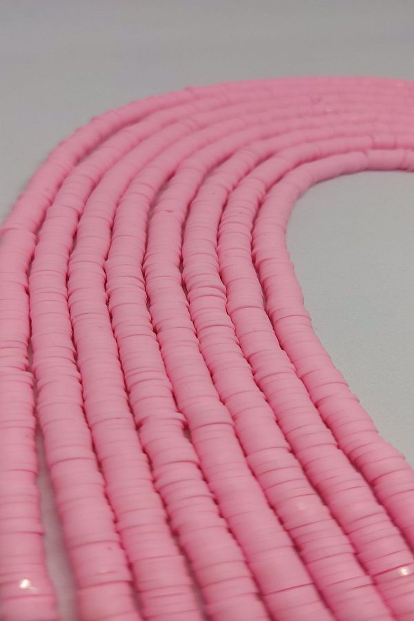 Chehra Design-6mm Baby Pink Colored Polymer Clay Fimo Bead String, 40cm Dough Bead Fimo String 1