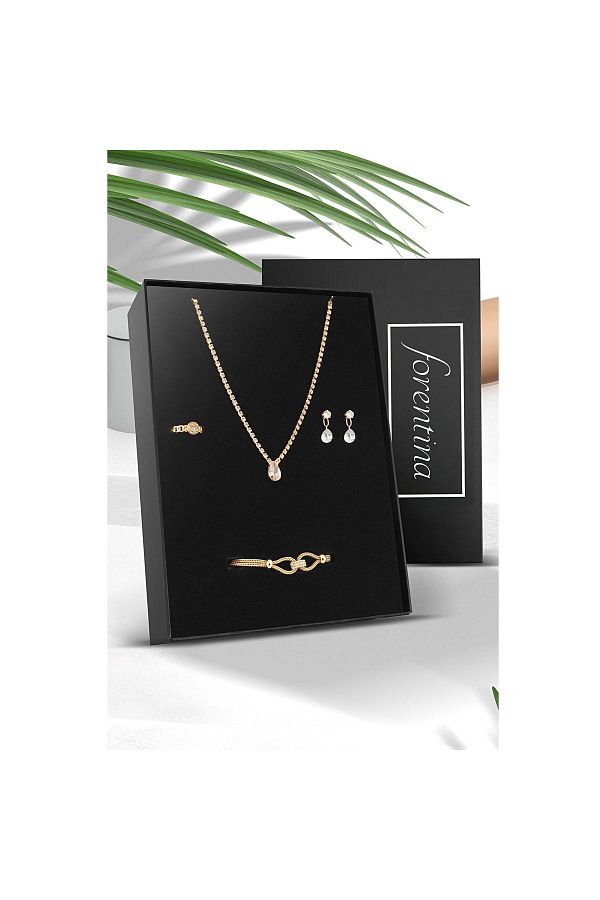 Forentina-Drop Model Necklace Earrings Bracelet Ring Jewelry Set - Ps 238700 En 1