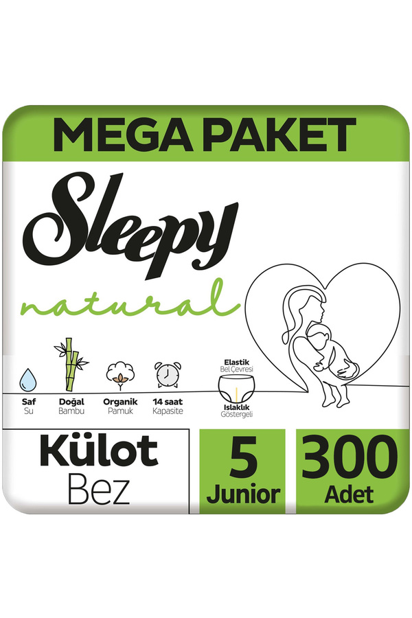 Sleepy Natural Külot Bebek Bezi Mega Paket 5 Beden 100x3 300 Adet