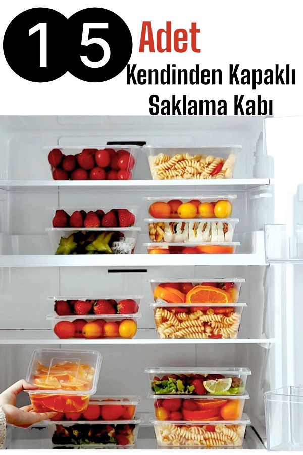 Bayev-15 Pieces of Self-Covered Food Storage Container, 1 Lt, Suitable for Locking Freezer with Lid 1