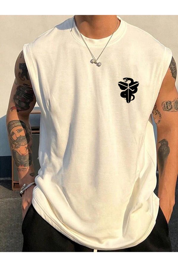 FAVORİST-Men's Oversize Sports T-Shirt - KARA MAMBA, Zero Sleeve, Unprinted Clothing 1