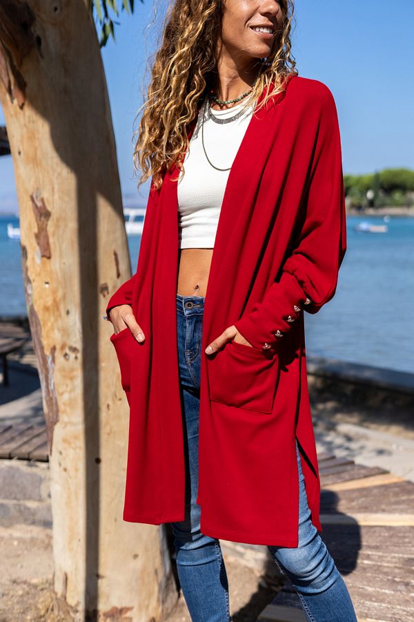 Coral long cardigan clearance