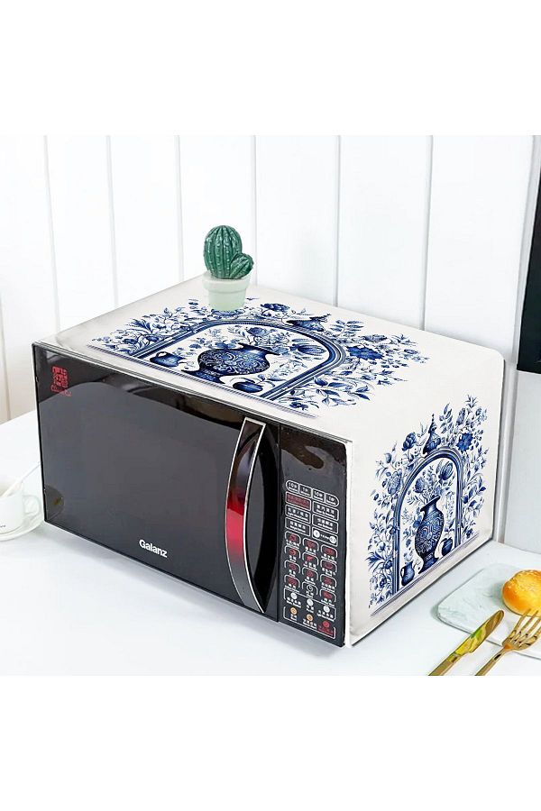 Else Dekor-Vaza Albastru Alb Cu Motiv Vintage Husa Cuptor Microunde 35x100cm 1